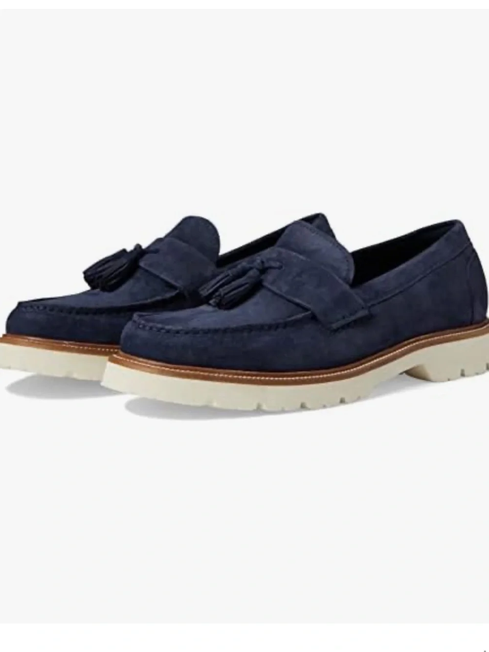 Cole haan American classic man made leather blue suede tassels loafers size 10